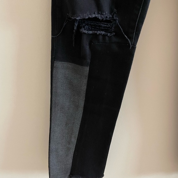 Sandro Paris Dorris Distressed Patchwork Jeans Size 36 - Picture 11 of 14